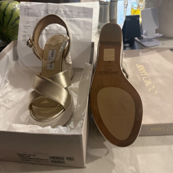 Jimmy Choo gold weges - Picture 2 of 8